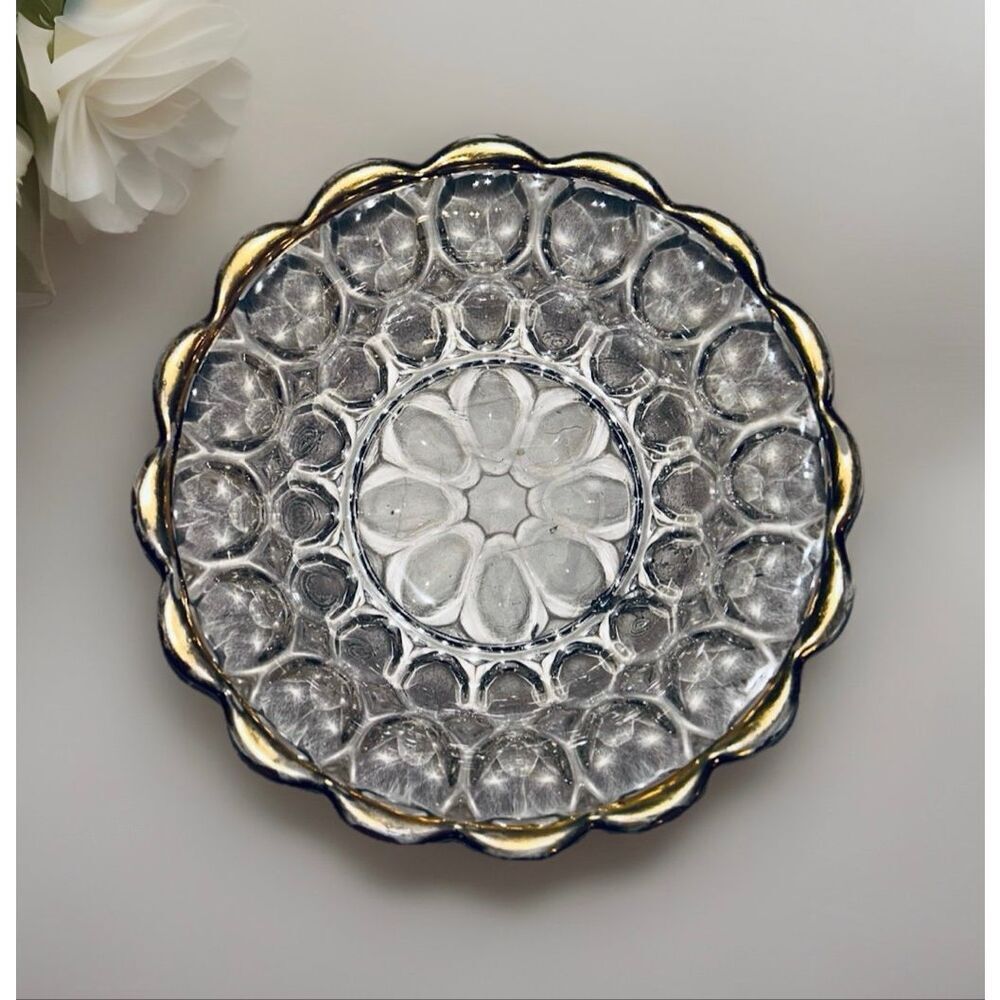 Vintage Jeannette Glass Thumbprint Dessert/Berry Bowl Set Of 4